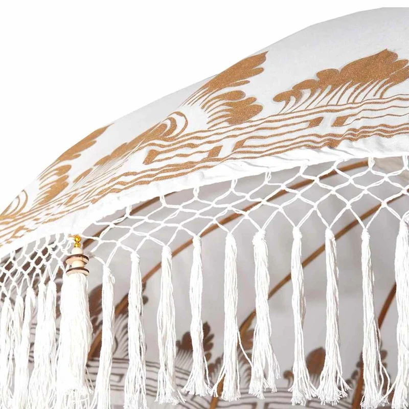 Balinese Parasol with Base Ø 210-220 cm Cream