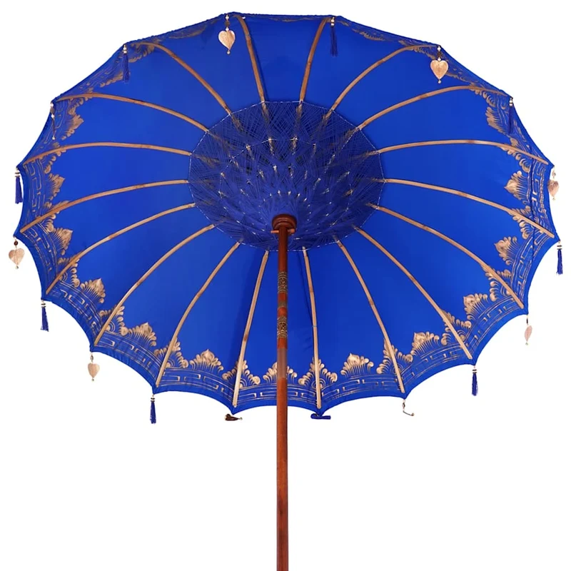 Balinese Parasol with Base Blue 215 x 215 x 260 cm