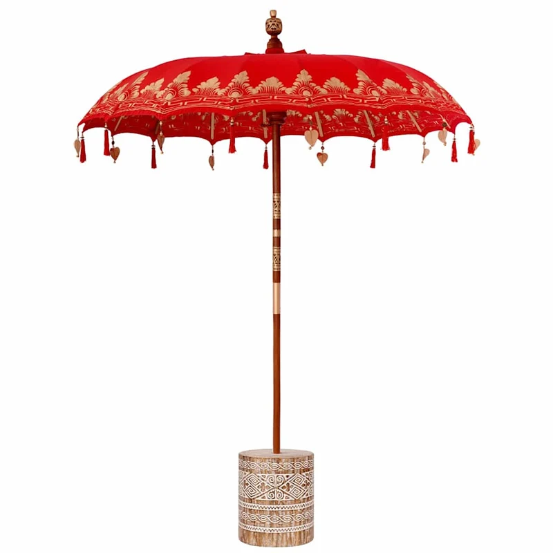Balinese Parasol Red 180-190 cm Cotton and solid wood