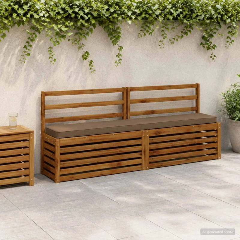 1-Piece Bench Cushion VUGHT 100% Polyester Taupe