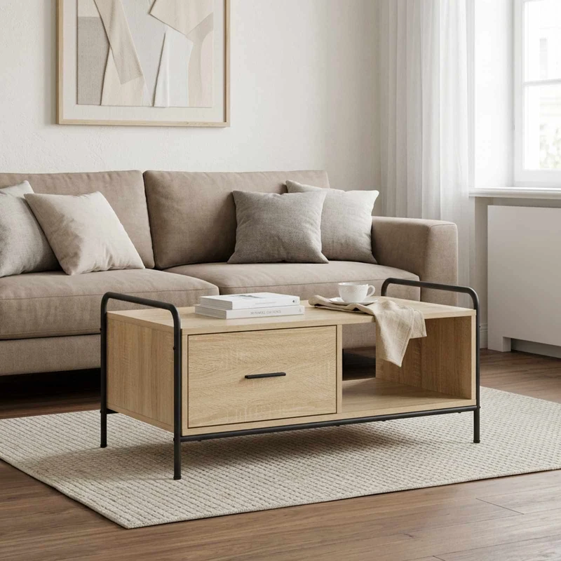Coffee Table Sonoma Oak 90 x 49 x 41 cm Engineered Wood