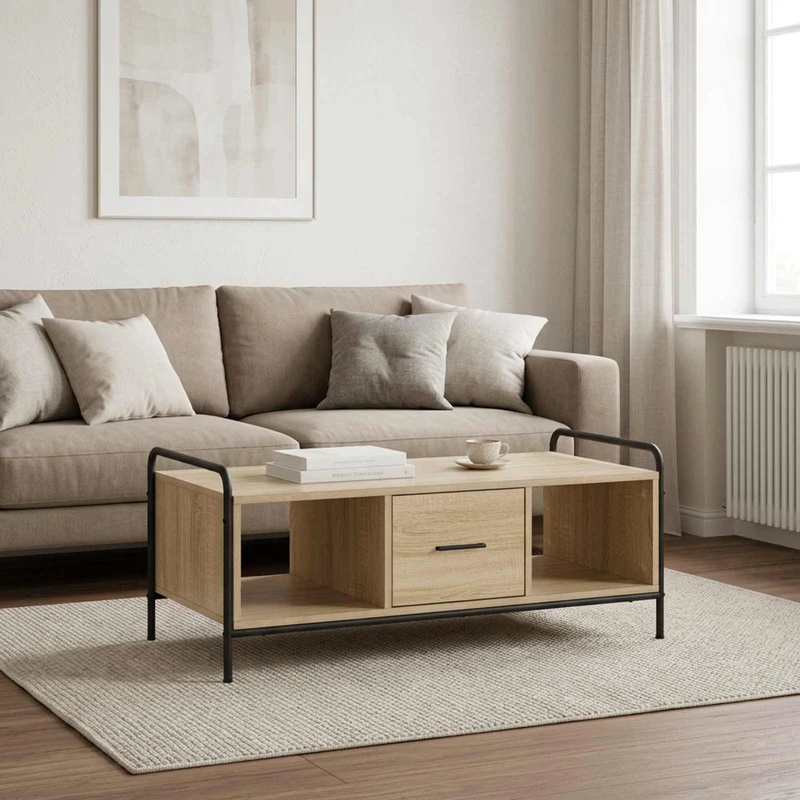 Coffee Table Sonoma Oak 99.5 x 49 x 41 cm Engineered Wood