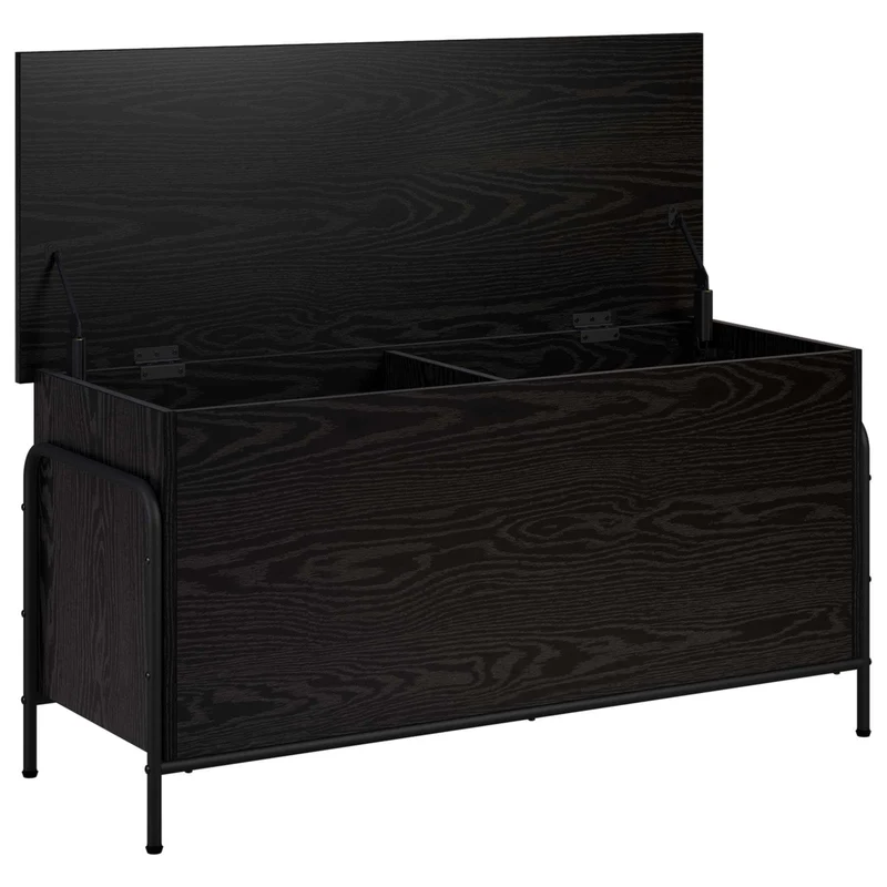 Storage Box Black Oak 100 x 40 x 49.5 cm Engineered Wood