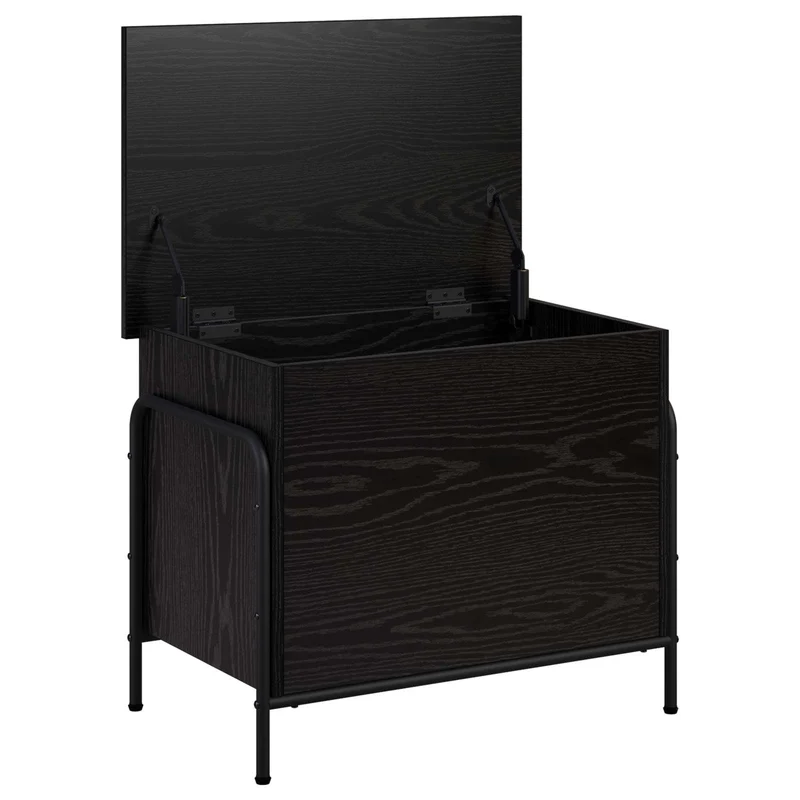 Storage Box Black Oak 60 x 40 x 49.5 cm Engineered Wood