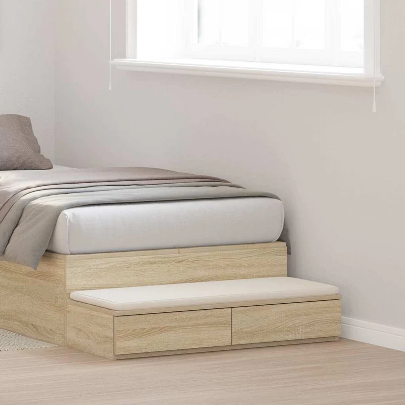 Bed Drawers Sonoma Oak 80 x 36.5 x 16.5 cm Engineered Wood