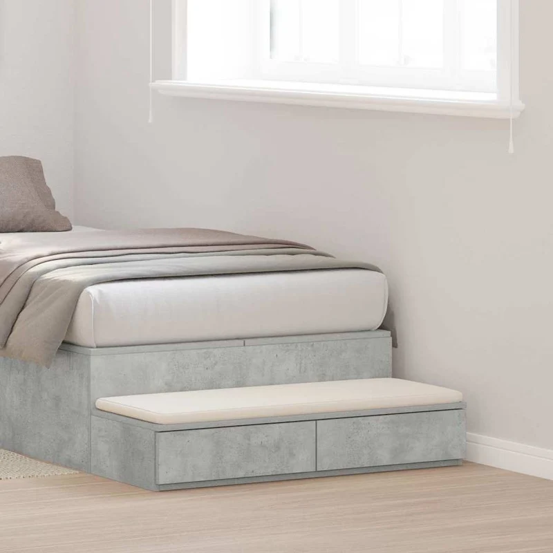 Bed Drawers Concrete Grey 80 x 36.5 x 16.5 cm Engineered Wood