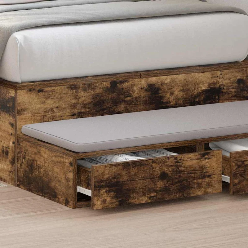Bed Drawers Smoked Oak 80 x 36.5 x 16.5 cm Engineered Wood