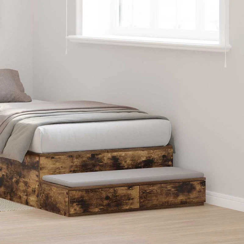 Bed Drawers Smoked Oak 90 x 36.5 x 16.5 cm Engineered Wood