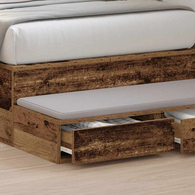 Bed Drawers Old Wood 90 x 36.5 x 16.5 cm Engineered Wood