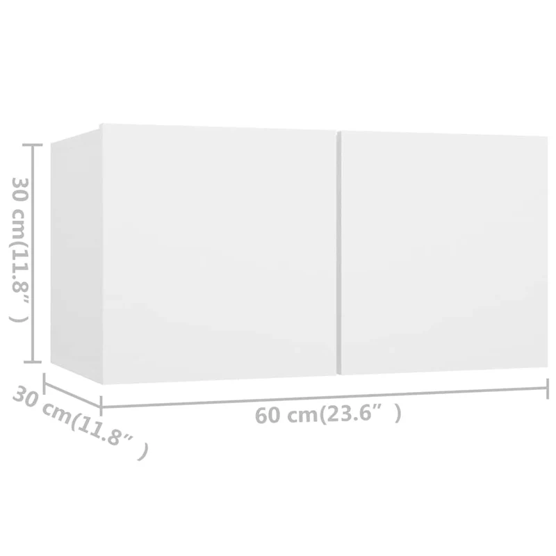 7 Piece TV Cabinet Set White Engineered Wood