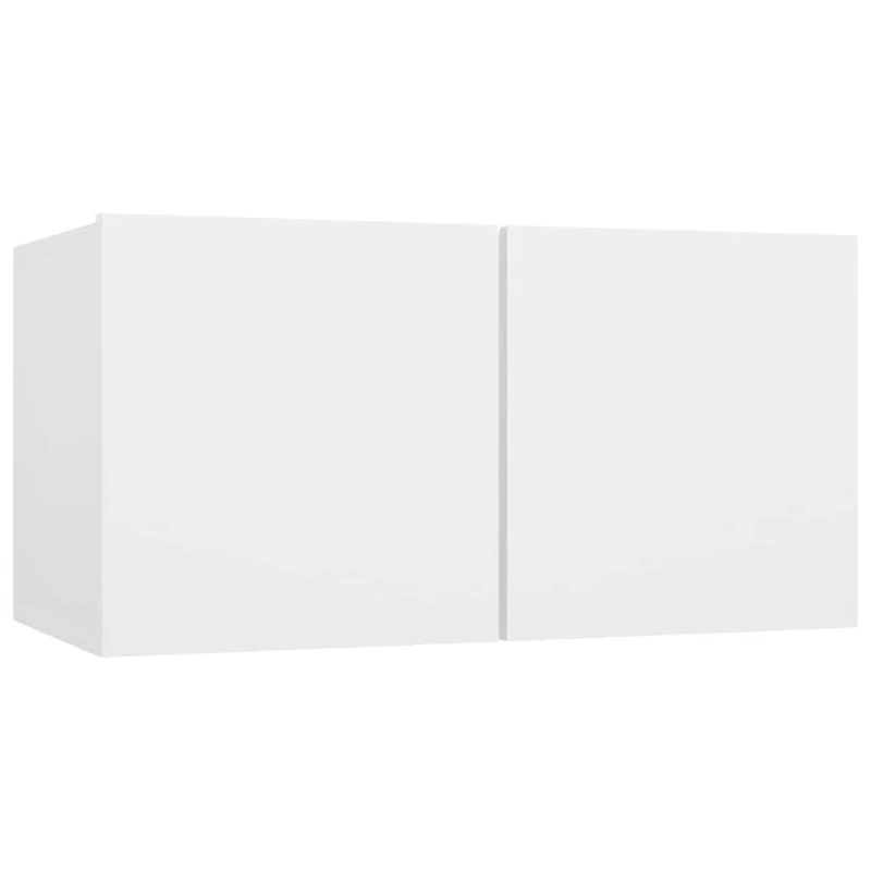 6 Piece TV Cabinet Set White Engineered Wood