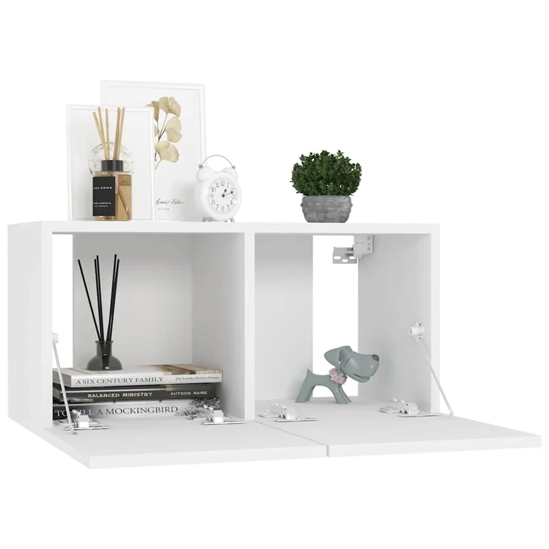 804510 vidaXL 3 Piece Hanging TV Cabinet Set White 60x30x30 cm