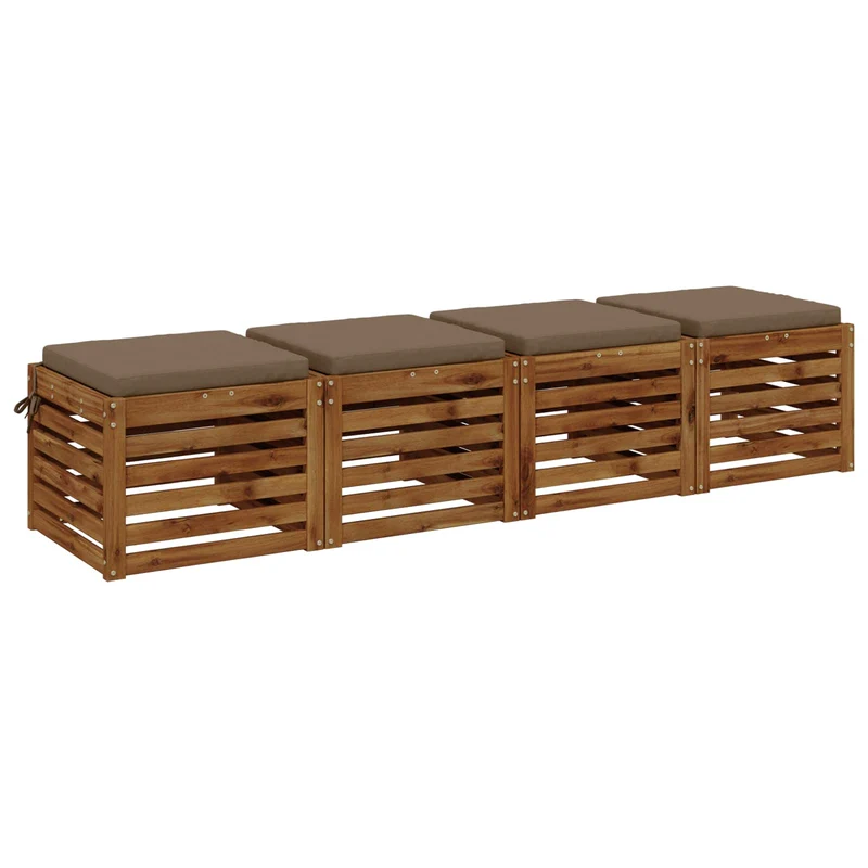 Seat Cushions SOEST 4 pcs 100% Polyester Taupe 40 x 40 x 5 cm