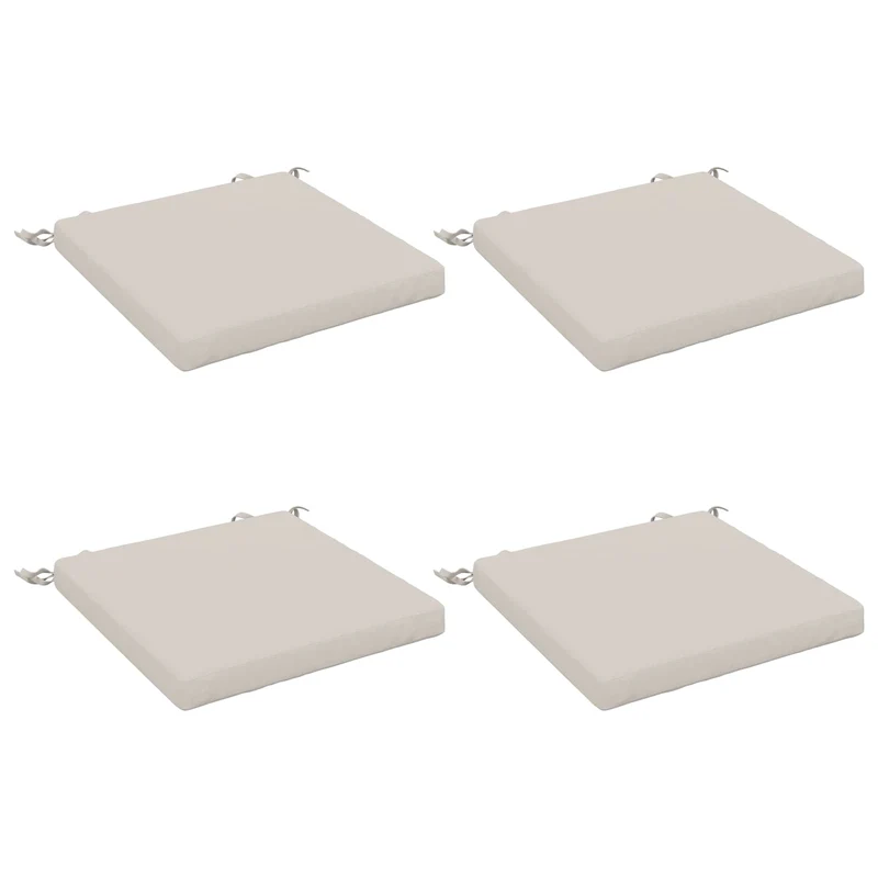 Seat Cushions SOEST 4 pcs 100% Polyester White 40 x 40 x 5 cm