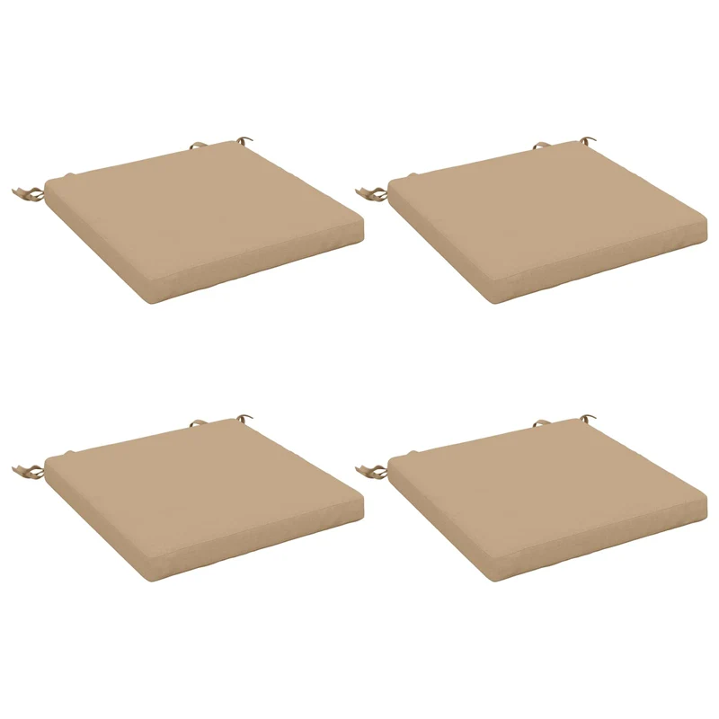 Seat Cushions SOEST 4 pcs 100% Polyester Sand 40 x 40 x 5 cm