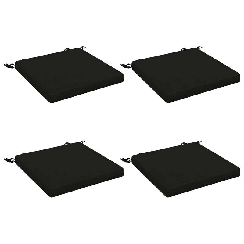 Seat Cushions SOEST 4 pcs 100% Polyester Black 40 x 40 x 5 cm