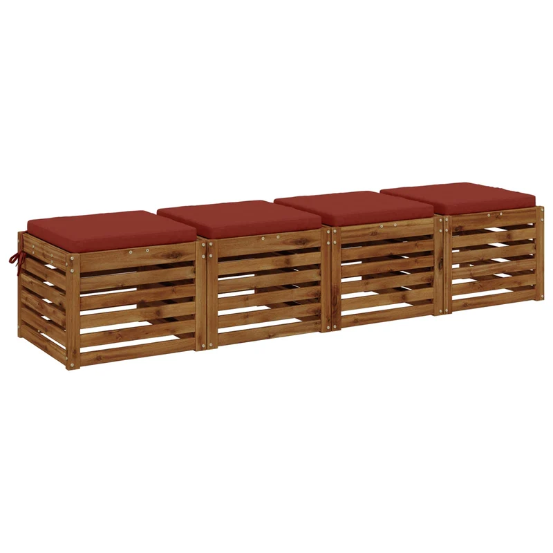 Seat Cushions SOEST 4 pcs 100% Polyester Red 40 x 40 x 5 cm