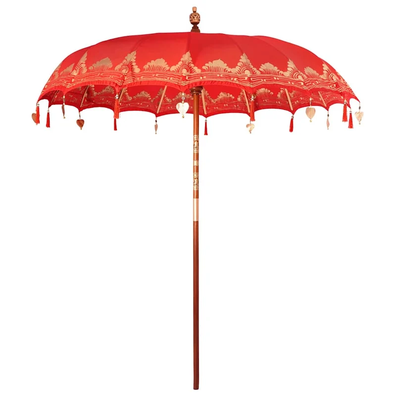 Balinese Parasol Red 215 x 215 x 260 cm Cotton and solid wood