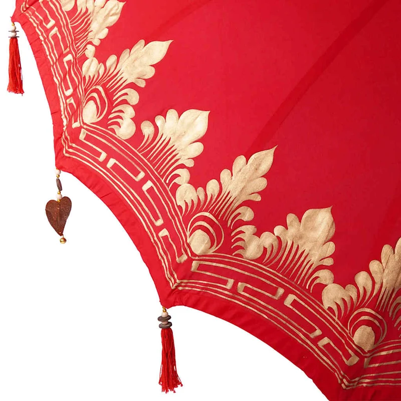 Balinese Parasol Red 215 x 215 x 260 cm Cotton and solid wood