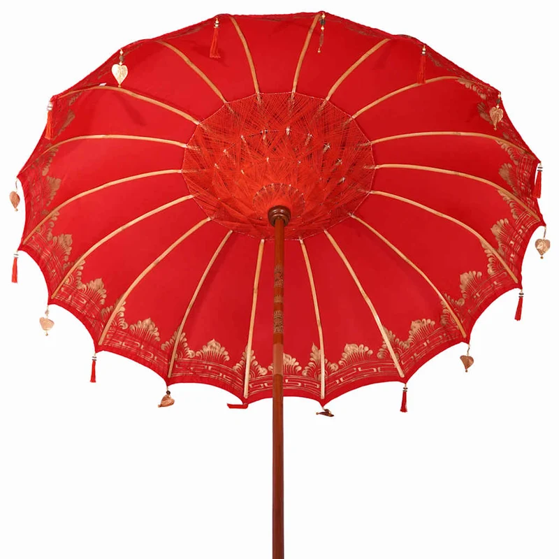 Balinese Parasol Red 215 x 215 x 260 cm Cotton and solid wood