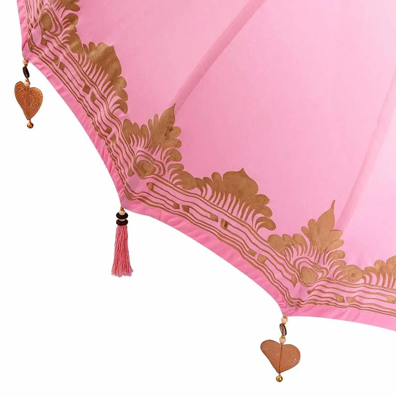 Balinese Parasol with Base Ø 180-190 cm Pink