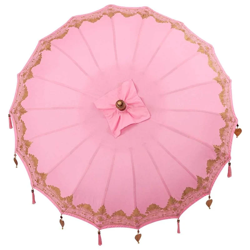 Balinese Parasol with Base Ø 180-190 cm Pink
