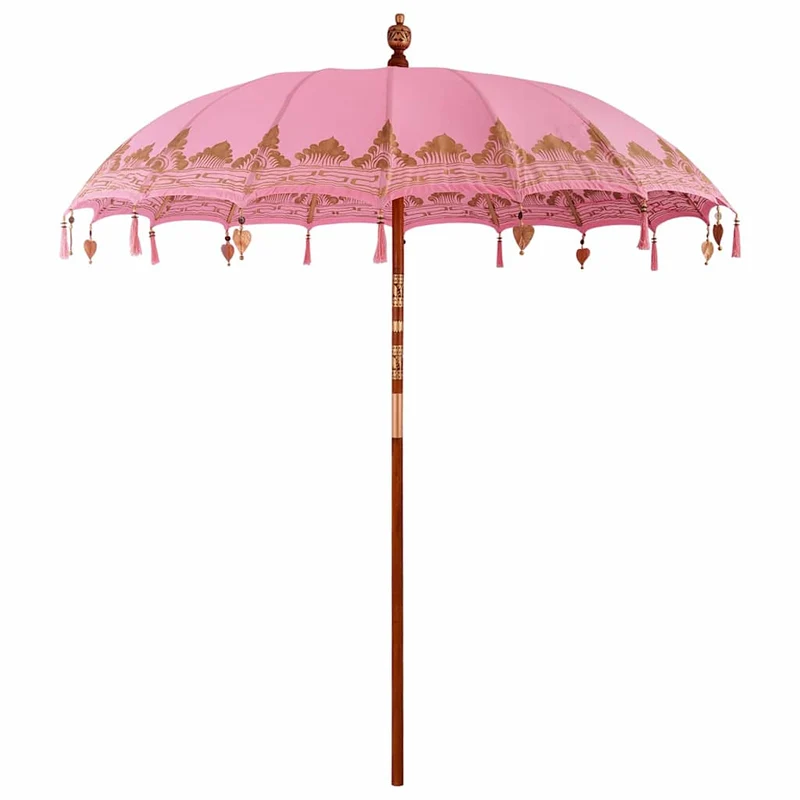 Balinese Parasol with Base Ø 210-220 cm Pink