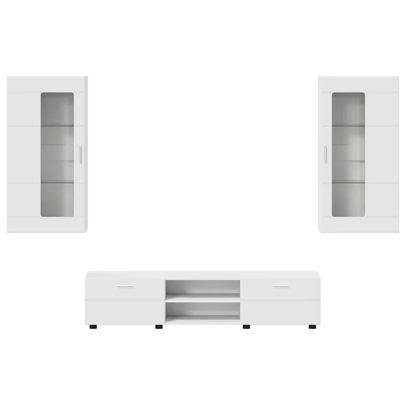 TV Cabinet Set FLORIN 3 pcs White Engineered Wood
