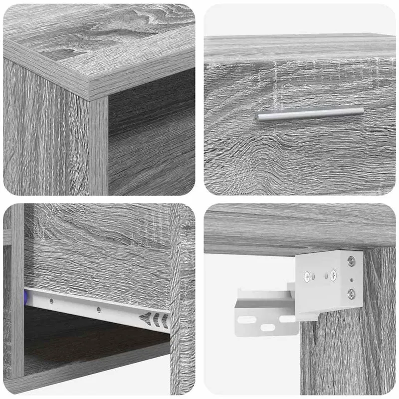 TV Cabinet Set FLORIN 3 pcs Grey Sonoma Engineered Wood