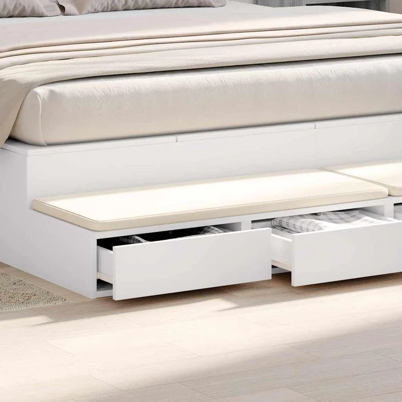 Bed Drawers White 180 x 36.5 x 16.5 cm Engineered Wood