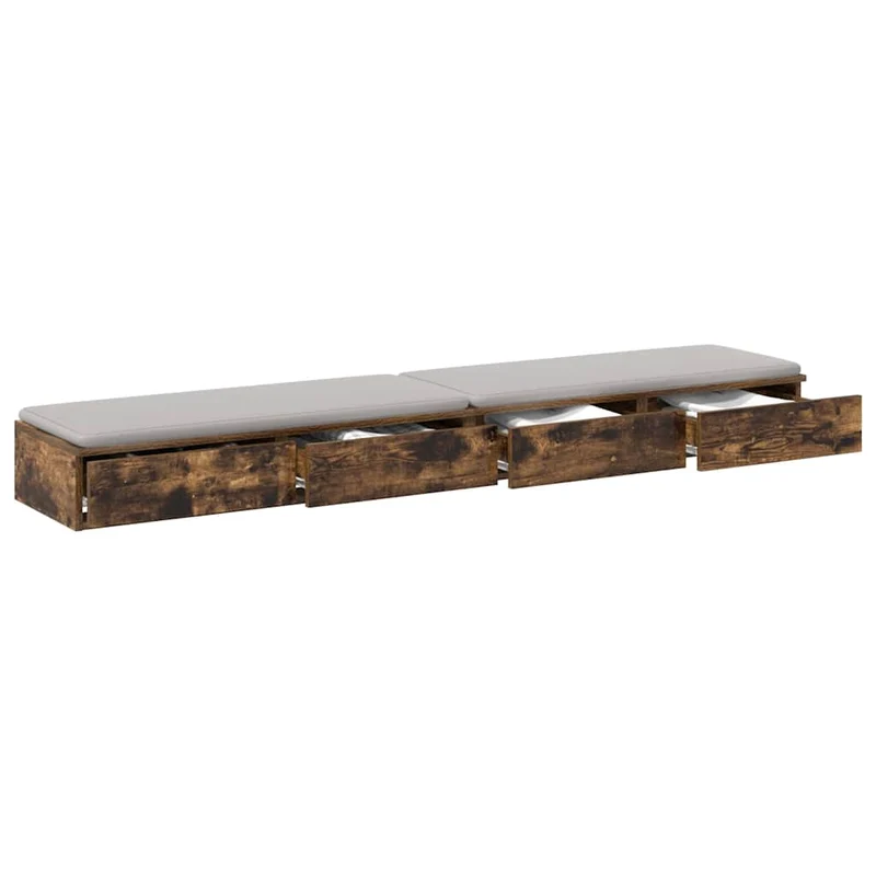 Bed Drawers Smoked Oak 180 x 36.5 x 16.5 cm Engineered Wood