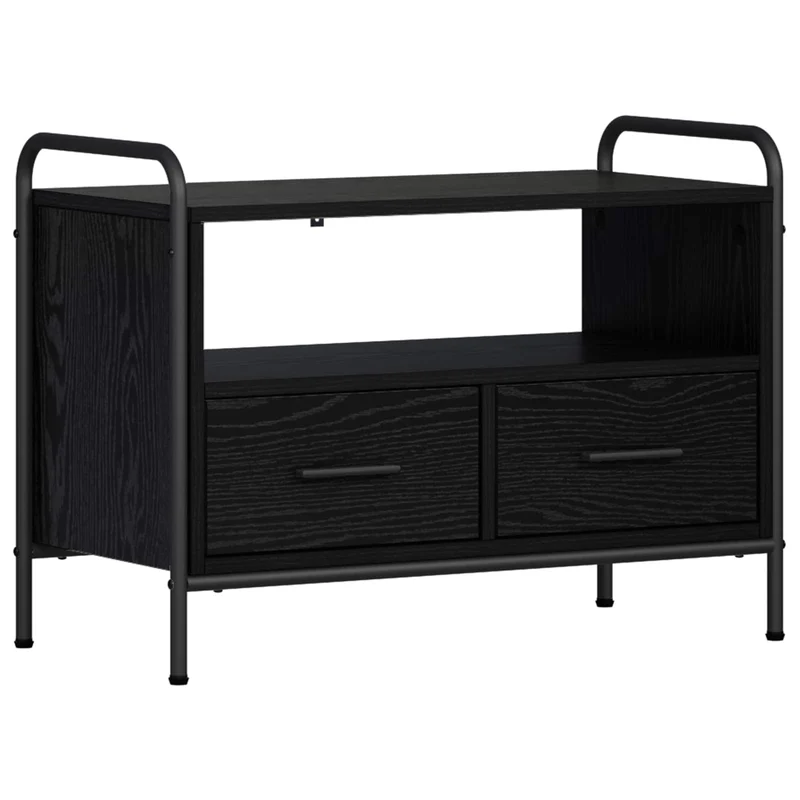 TV Cabinet 67.5 x 33 x 50 cm Black Oak Engineered Wood