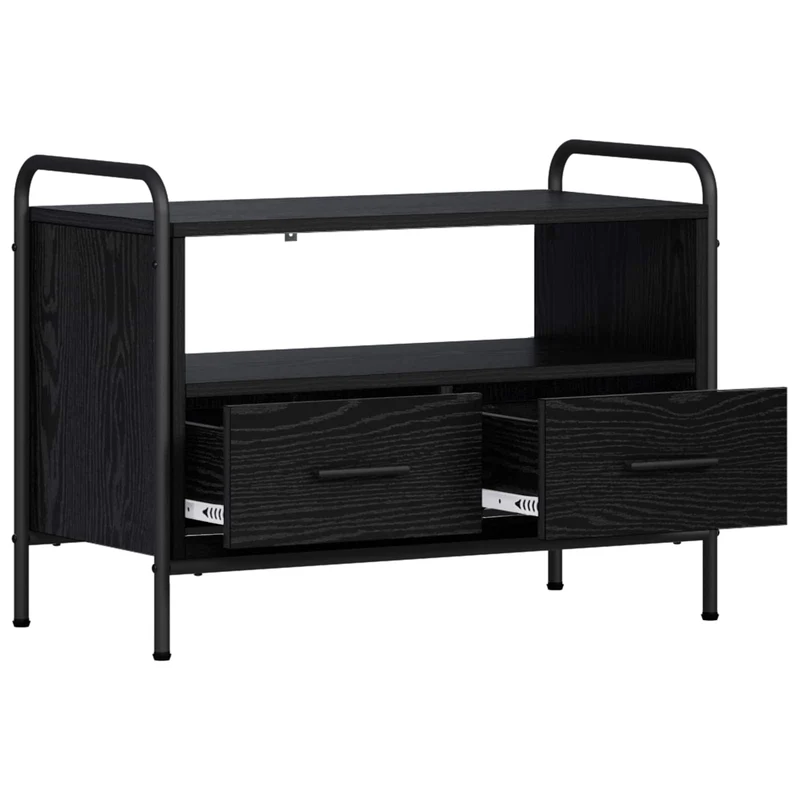 TV Cabinet 67.5 x 33 x 50 cm Black Oak Engineered Wood