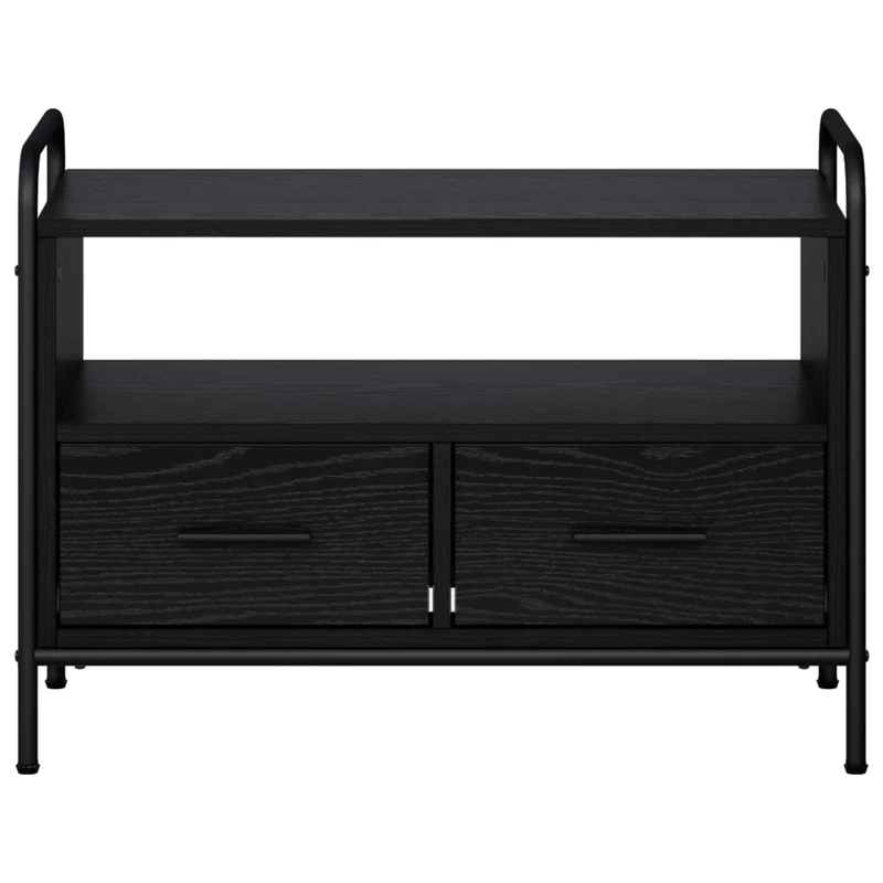 TV Cabinet 67.5 x 33 x 50 cm Black Oak Engineered Wood