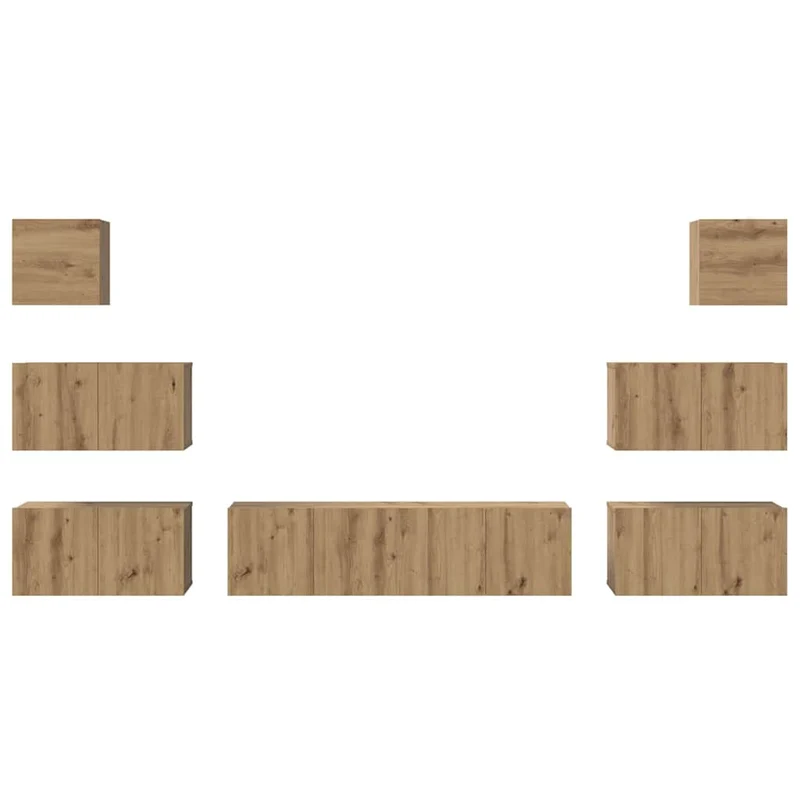 TV Cabinet Set 8 pcs Artisan Oak Engineered Wood