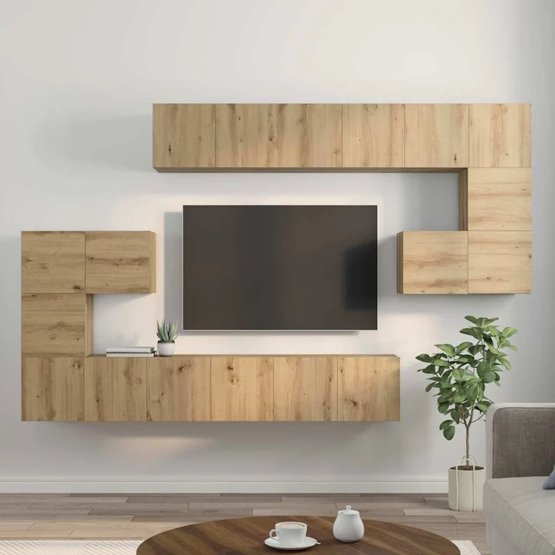 TV Cabinet Set 10 pcs Artisan Oak Engineered Wood