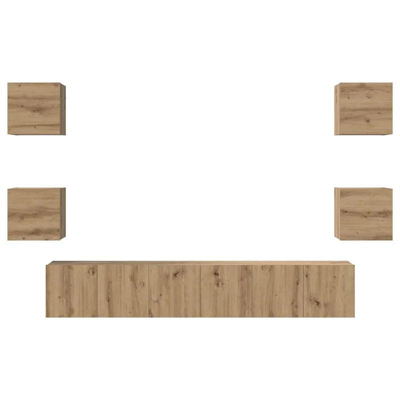 TV Cabinet Set 7 pcs Artisan Oak Engineered Wood