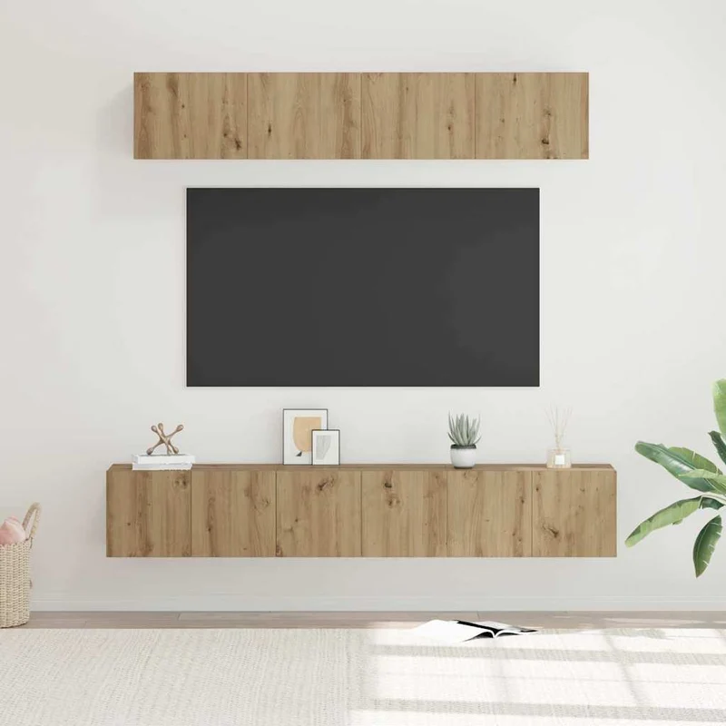 TV Cabinet Set 5 pcs Artisan Oak Engineered Wood