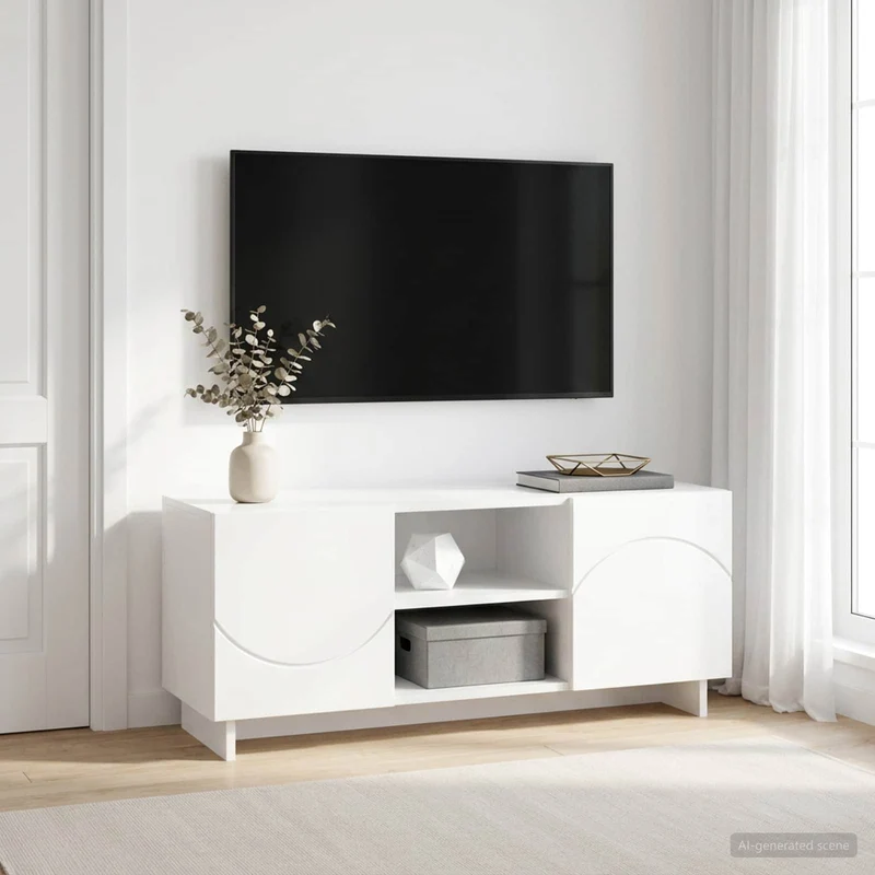 TV Stand 90 x 34.5 x 40 cm White Engineered Wood
