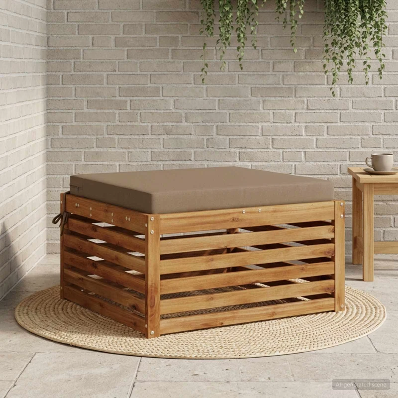 Seat Cushions SOEST 100% Polyester Taupe 60 x 60 x 7 cm