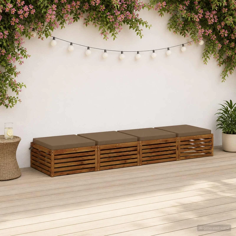 Seat Cushions SOEST 4 pcs 100% Polyester Taupe 60 x 60 x 7 cm
