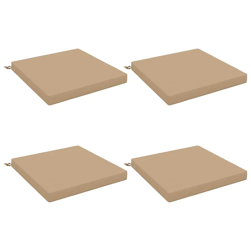 Seat Cushions SOEST 4 pcs 100% Polyester Sand 60 x 60 x 7 cm