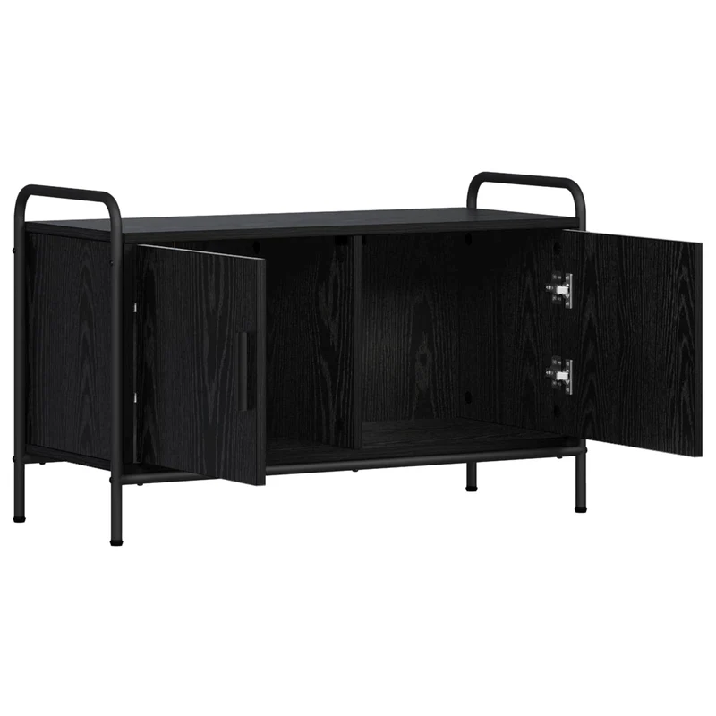 TV Cabinet 79.5 x 33 x 50 cm Black Oak Engineered Wood