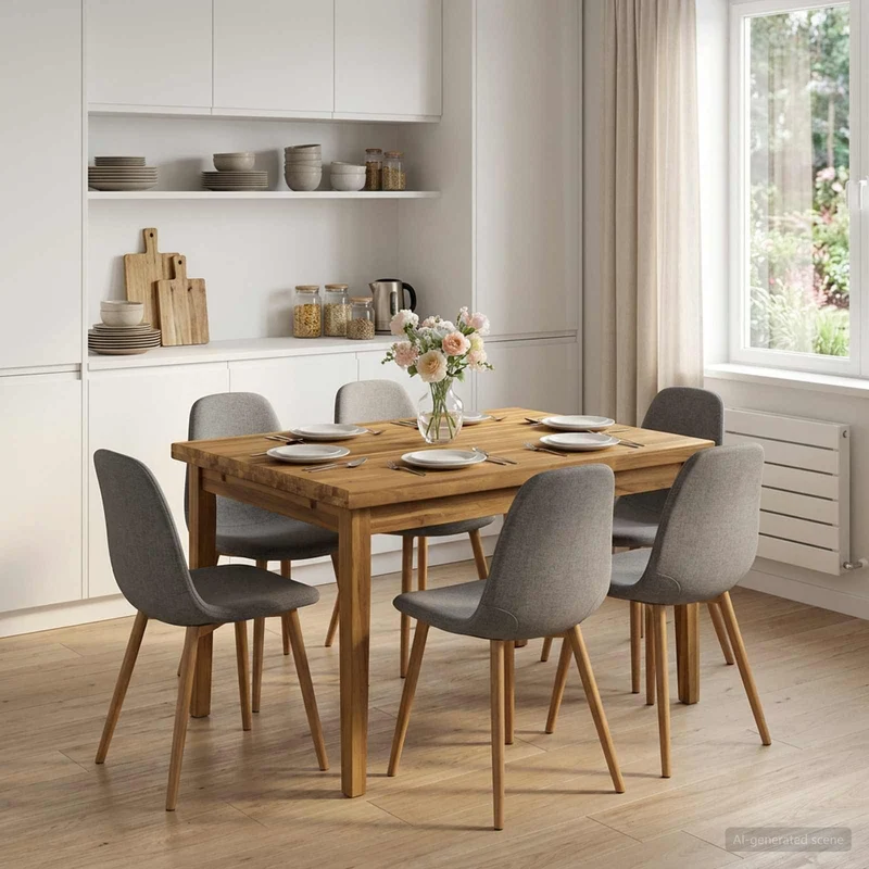 Rectangular Table Top 70 x 70 x 3.2 cm Square Solid Acacia Wood