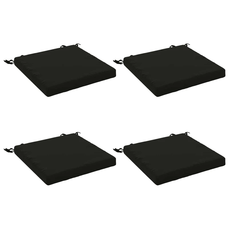 Seat Cushions SOEST 4 pcs 100% Polyester Black 40 x 40 x 5 cm