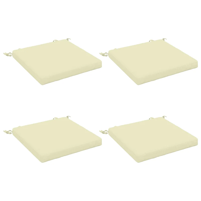 Seat Cushions SOEST 4 pcs 100% Polyester Cream 40 x 40 x 5 cm