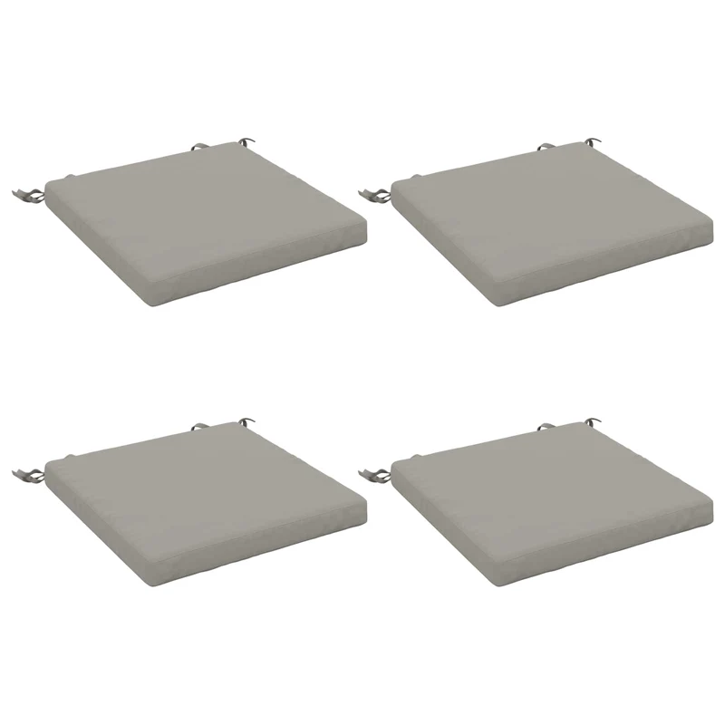 Seat Cushions SOEST 4 pcs 100% Polyester Grey 40 x 40 x 5 cm