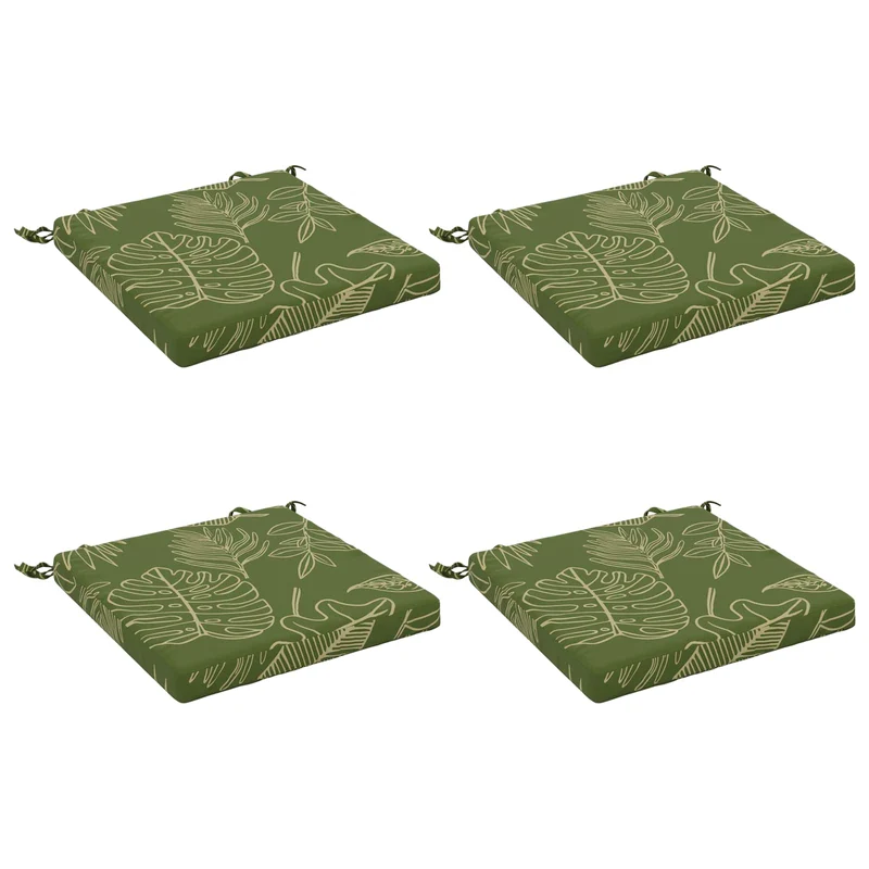 Seat Cushions SOEST 4 pcs 100% Polyester Leaf Design