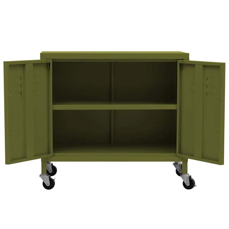336261 vidaXL Storage Cabinet Olive Green 60x35x56 cm Steel