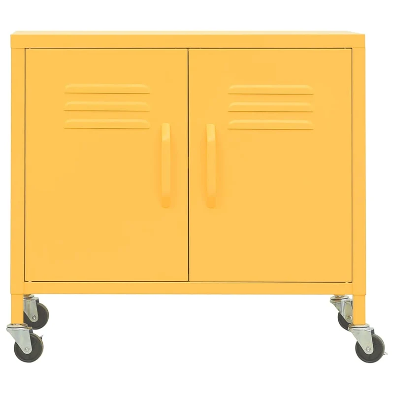 336263 vidaXL Storage Cabinet Mustard Yellow 60x35x56 cm Steel